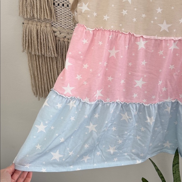 MACARON Tiered Ruffle Star Babydoll Top - Picture 4 of 5